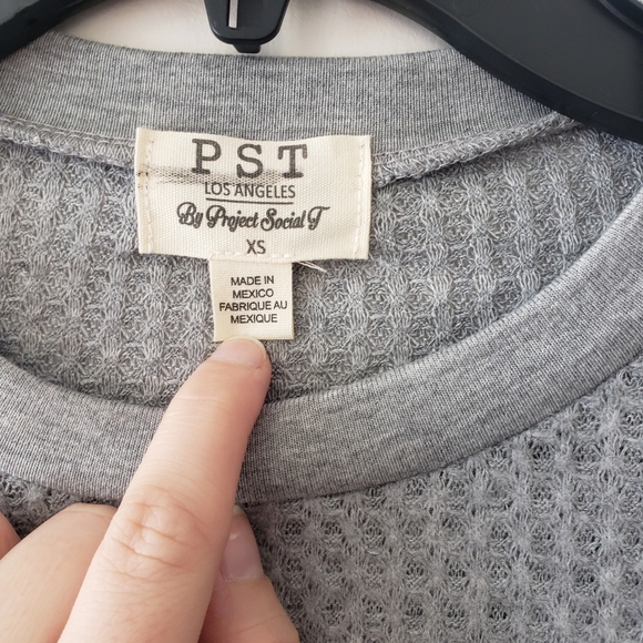 PST project social t XS waffle knit dolman sleeve shirt - Picture 2 of 4